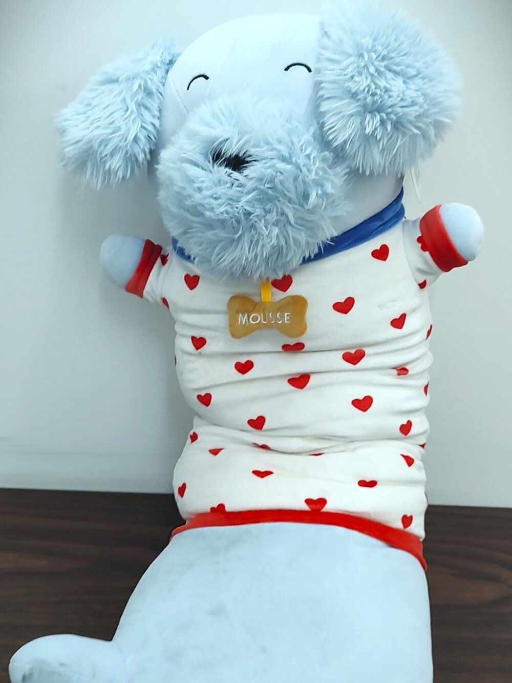 LPN - PILLOWFORT Dog Kids' Long Weighted Mousse The Dog Plush Throw Pillow Blue